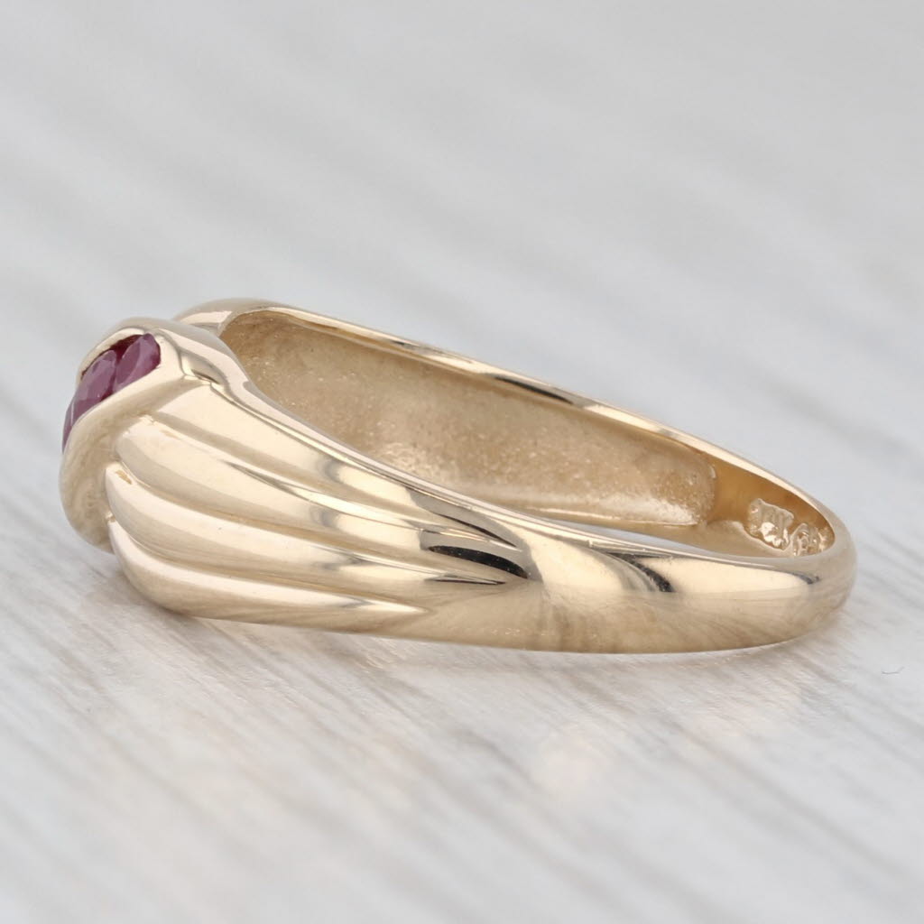 Light Gray 0.33ctw Ruby Overlay Bypass Ring 14k Yellow Gold Size 6