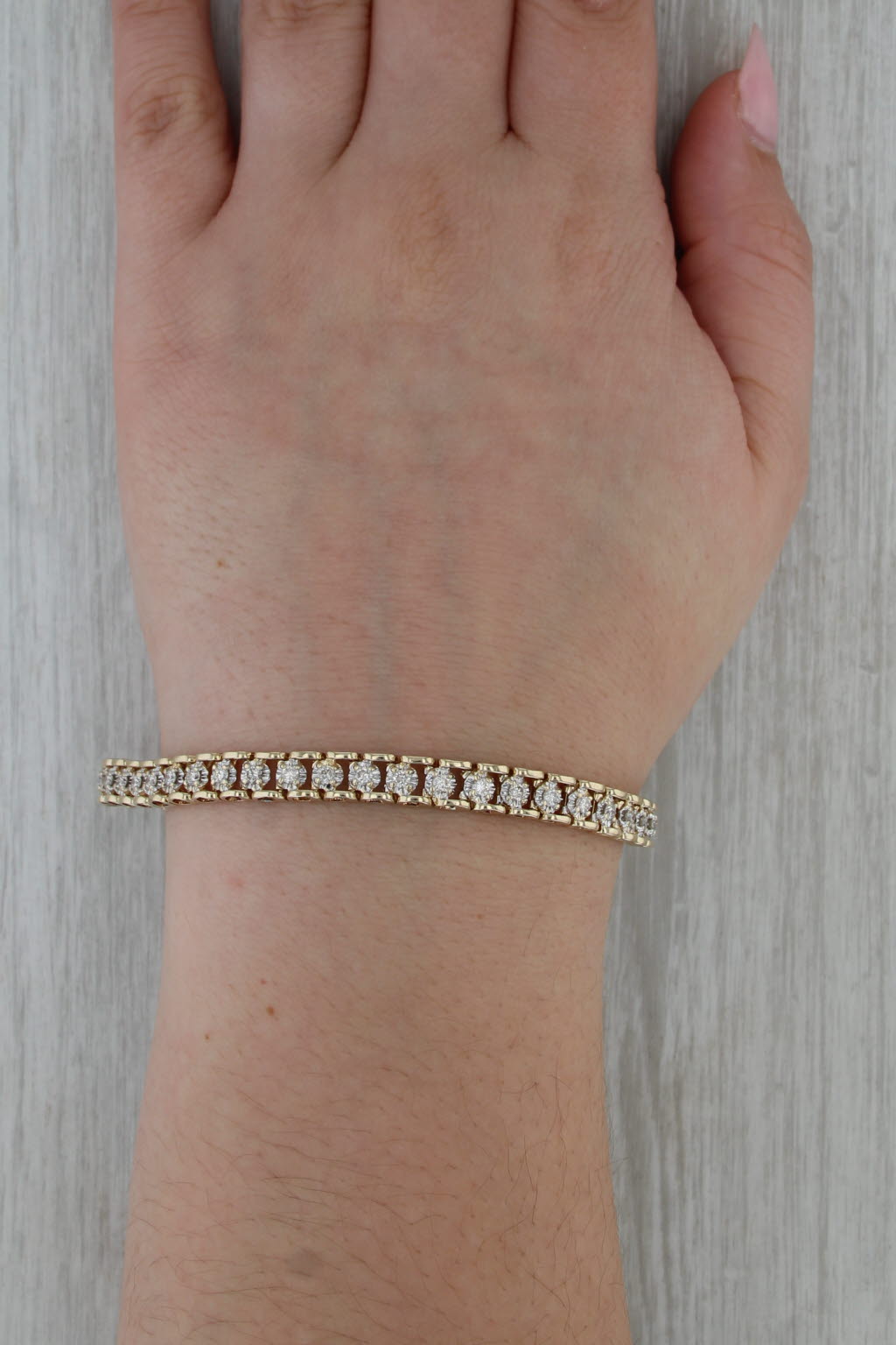 1.75ctw Diamond Tennis Bracelet 14k Yellow Gold 7.5" 6mm