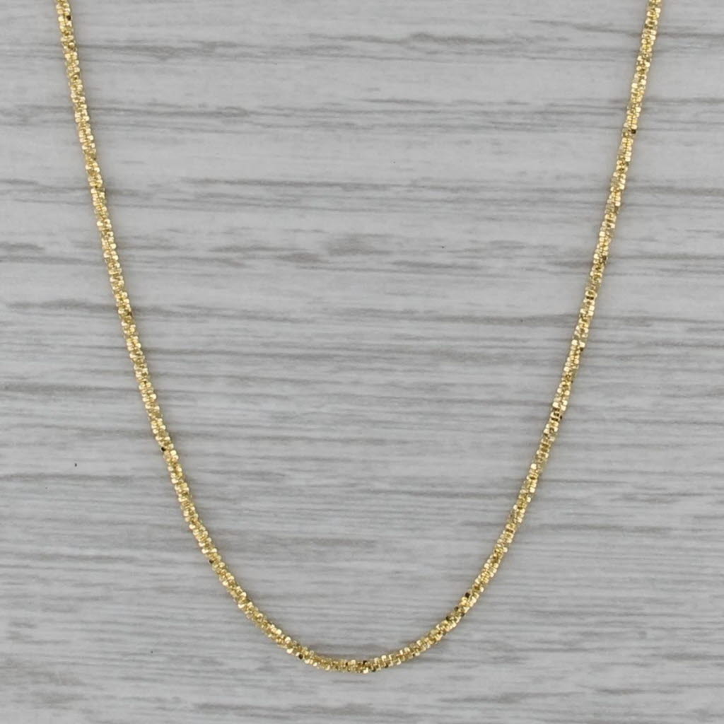 Popcorn Chain Necklace 14k Yellow Gold 18" 1.2mm Italian