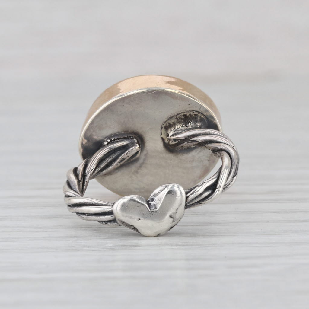 Jes Maharry Always Grateful Orange Carnelian Ring Sterling Silver 14k Gold