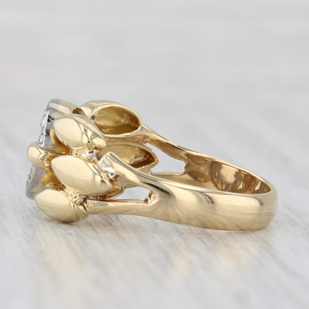 Diamond Oval Ring 18k Yellow Gold Size 6