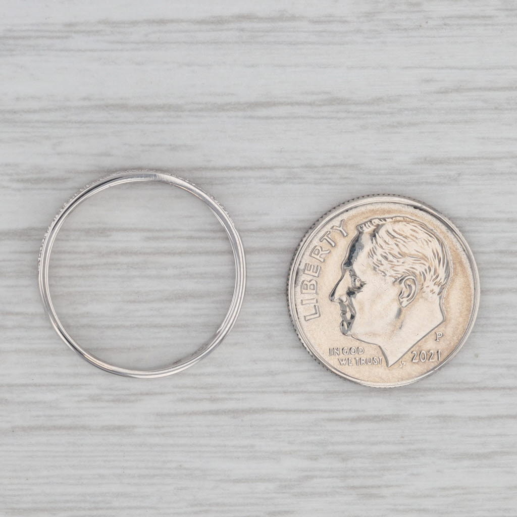 Gray Diamond Band 10k White Gold Size 7 Stackable Wedding Ring