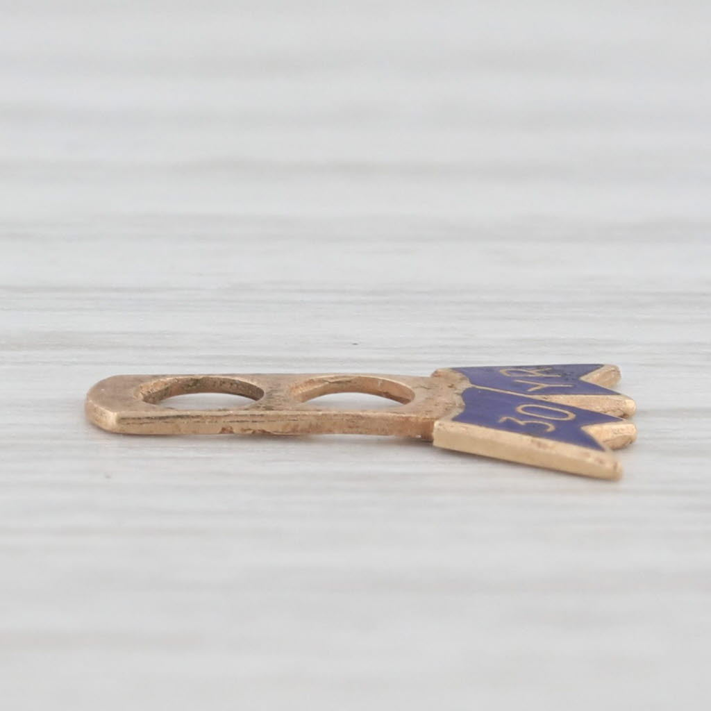 Light Gray Pabst Blue Ribbon 30 Year Service Ribbon Charm for Pin 10k Yellow Gold