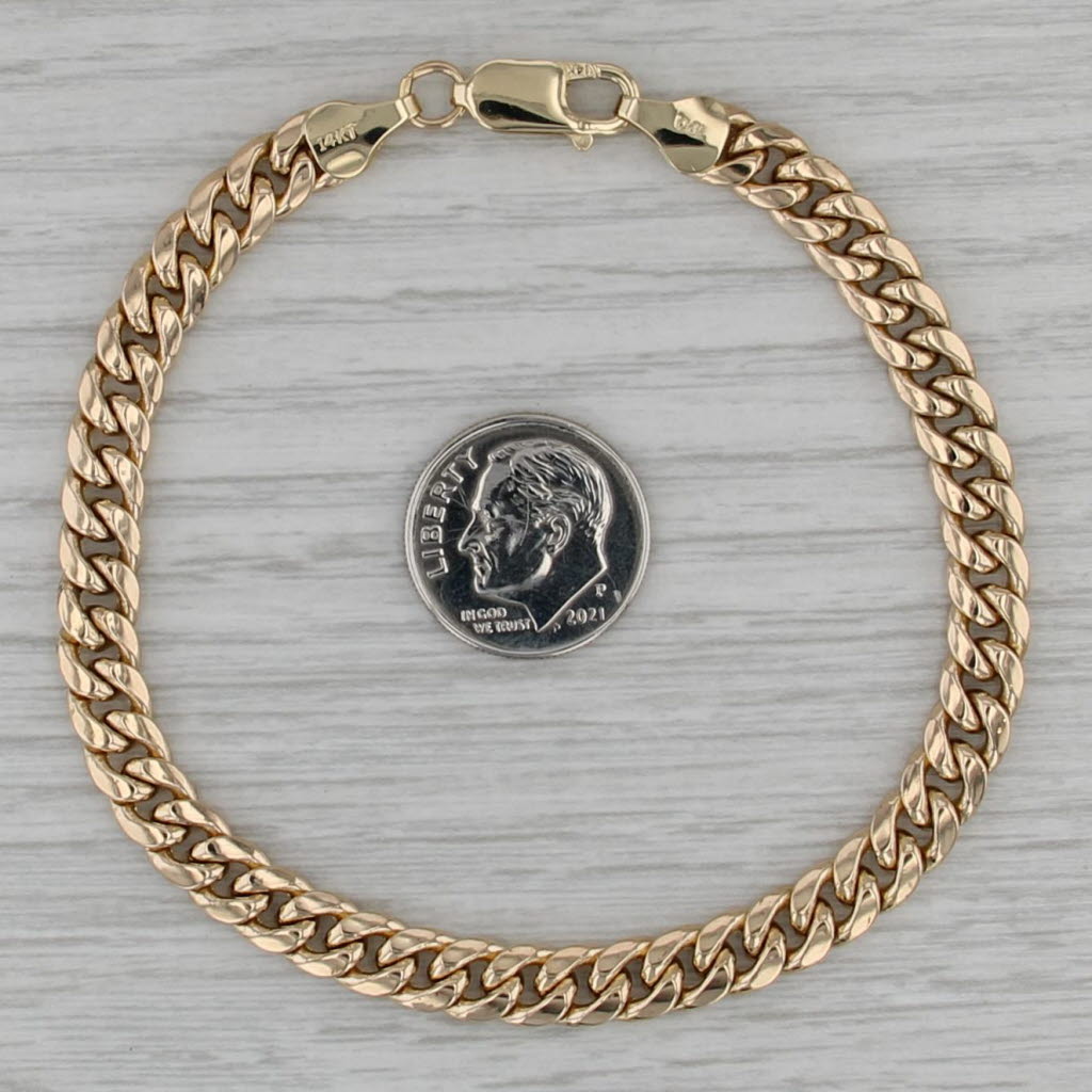 7.75" 6.1mm Curb Chain Bracelet 14k Yellow Gold
