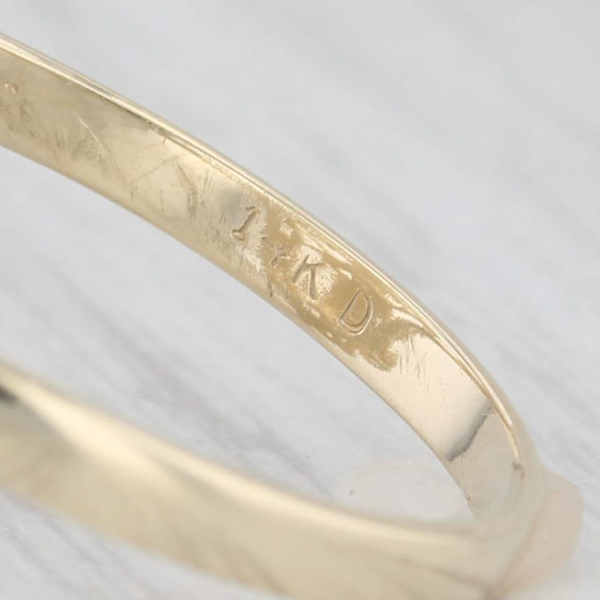 Light Gray Ornate Floral Openwork Ring 14k Yellow Gold Size 10.5 Statement
