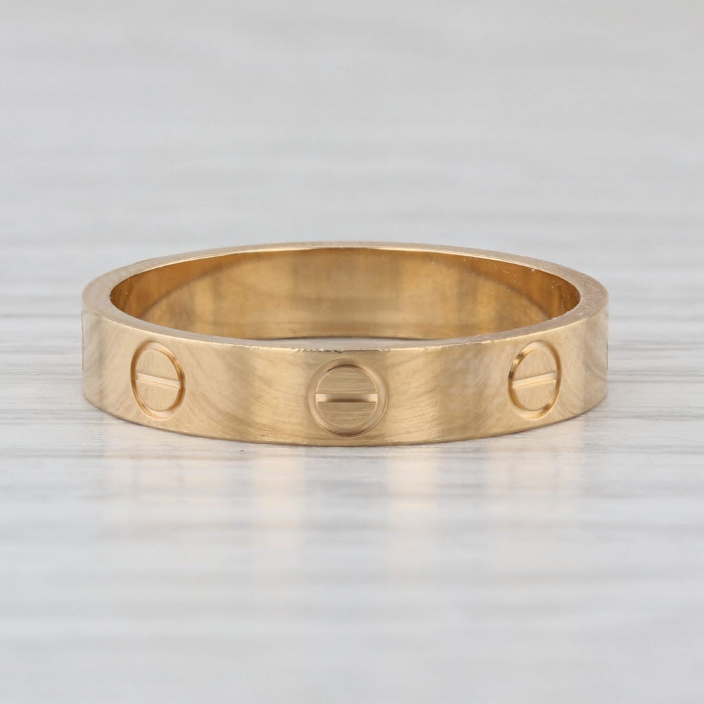 Cartier Love Small Wedding Band w/ Box Receipt Certificate 3.6mm Ring 18k Gold