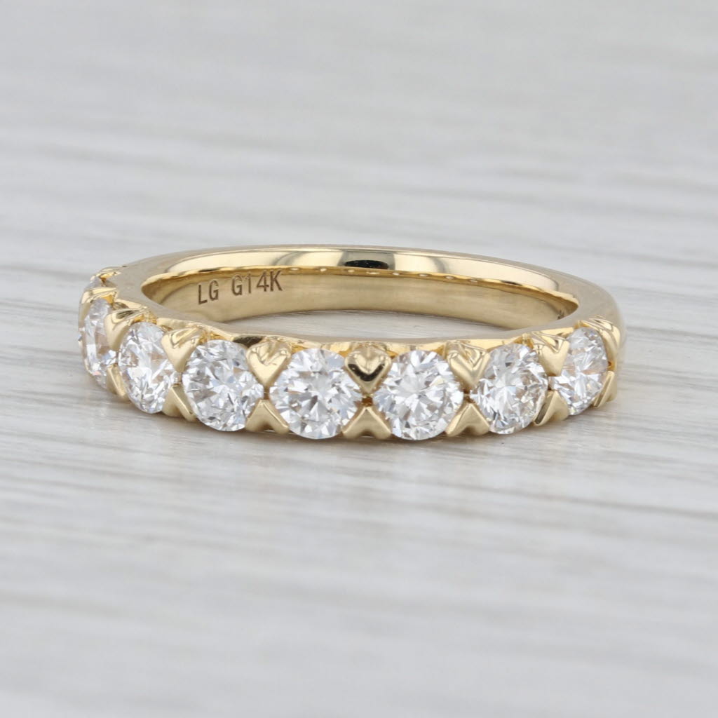New 1.40ctw Lab Grown Diamond Wedding Band 14k Yellow Gold Sz 6.5 Stackable Ring