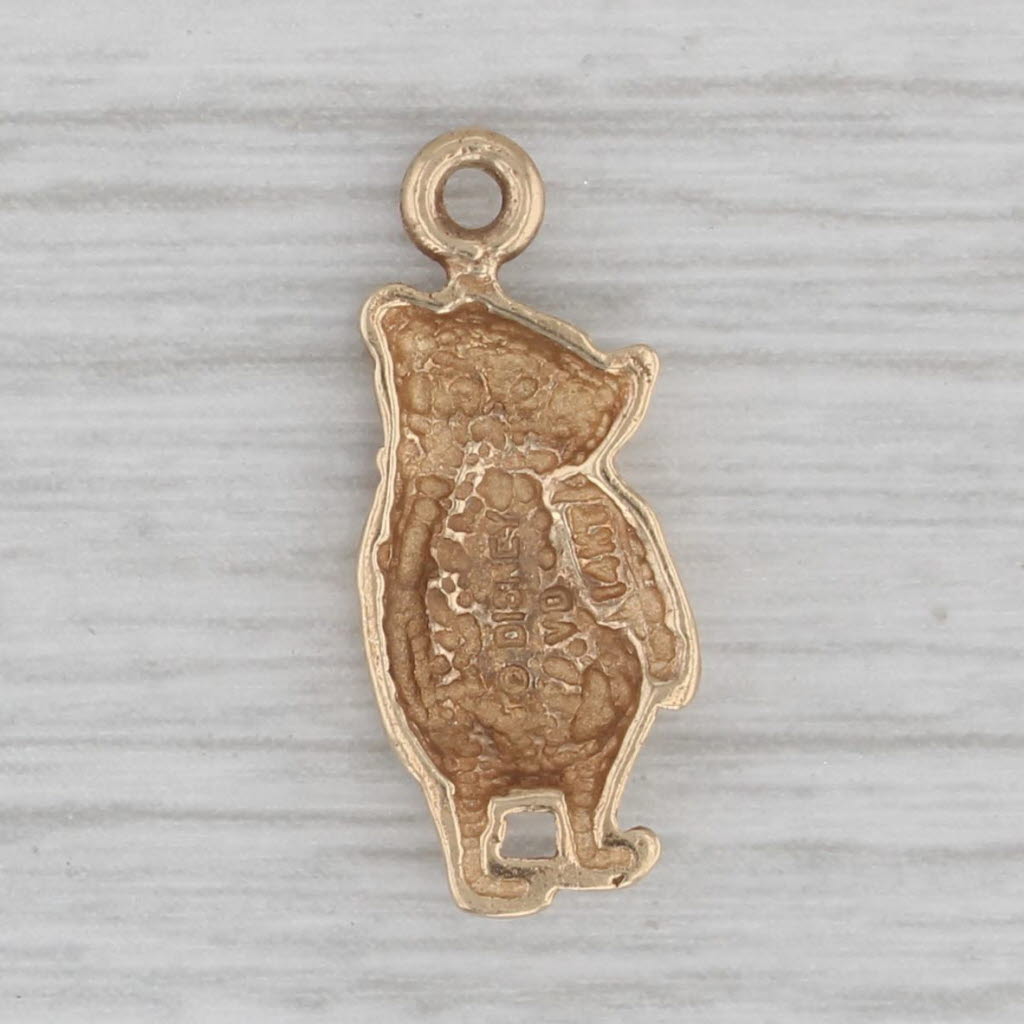Gray Winnie the Pooh Bear Charm 14k Yellow Gold Disney Cartoon Pendant