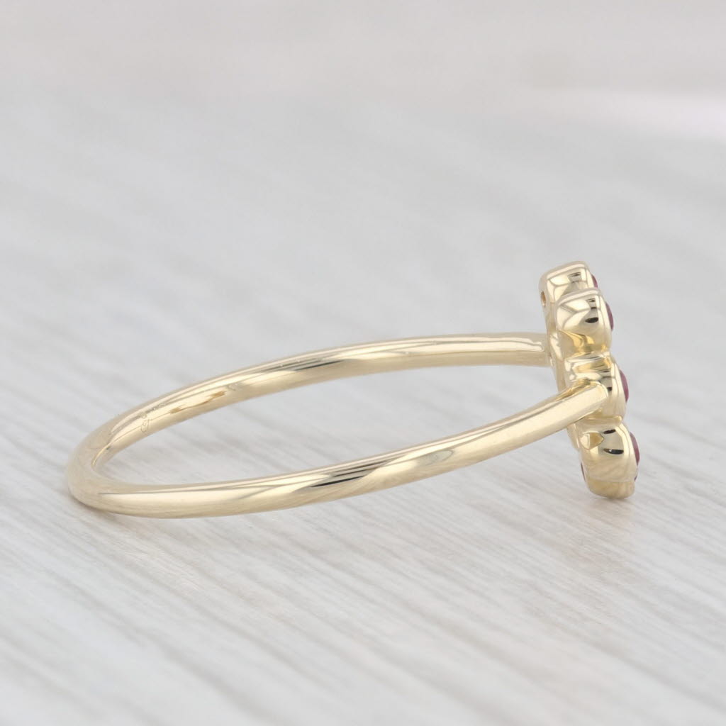 Light Gray New Ruby Horseshoe Ring 10k Yellow Gold Size 7.25