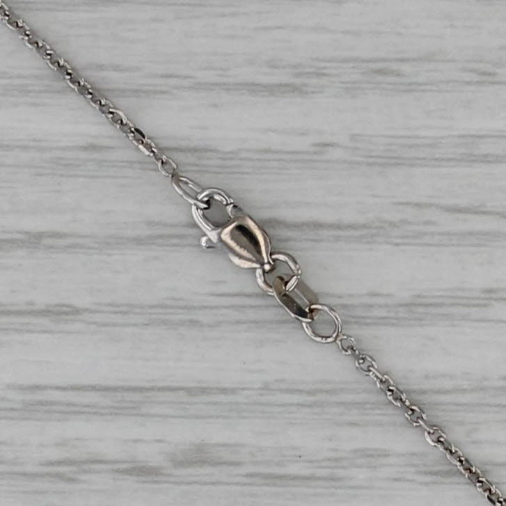 18" 1mm Cable Chain Necklace 14k White Gold