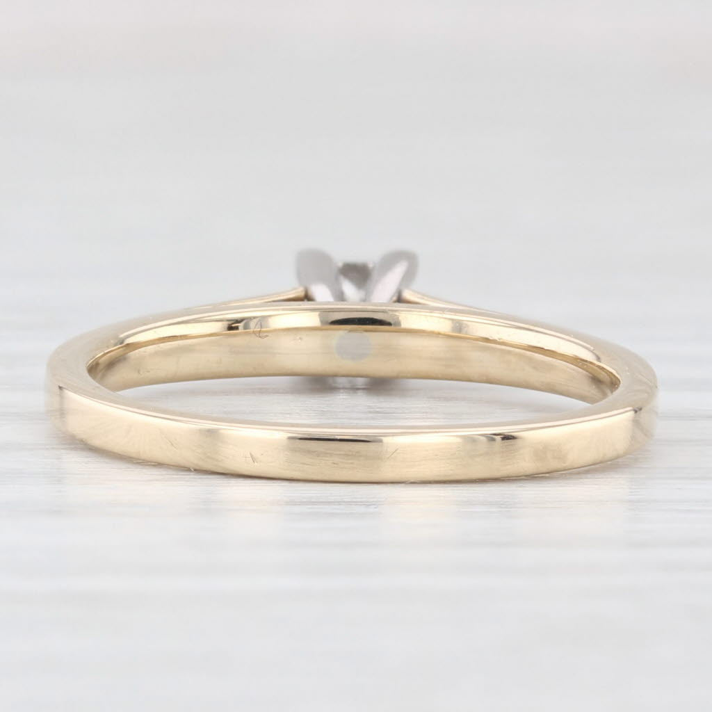 Light Gray 0.25ct Princess Diamond Solitaire Ring 14k Yellow Gold Size 7.25