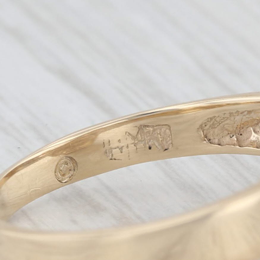 Light Gray Diamond Spinner Ring 14K Yellow Gold Moves Size 5.75
