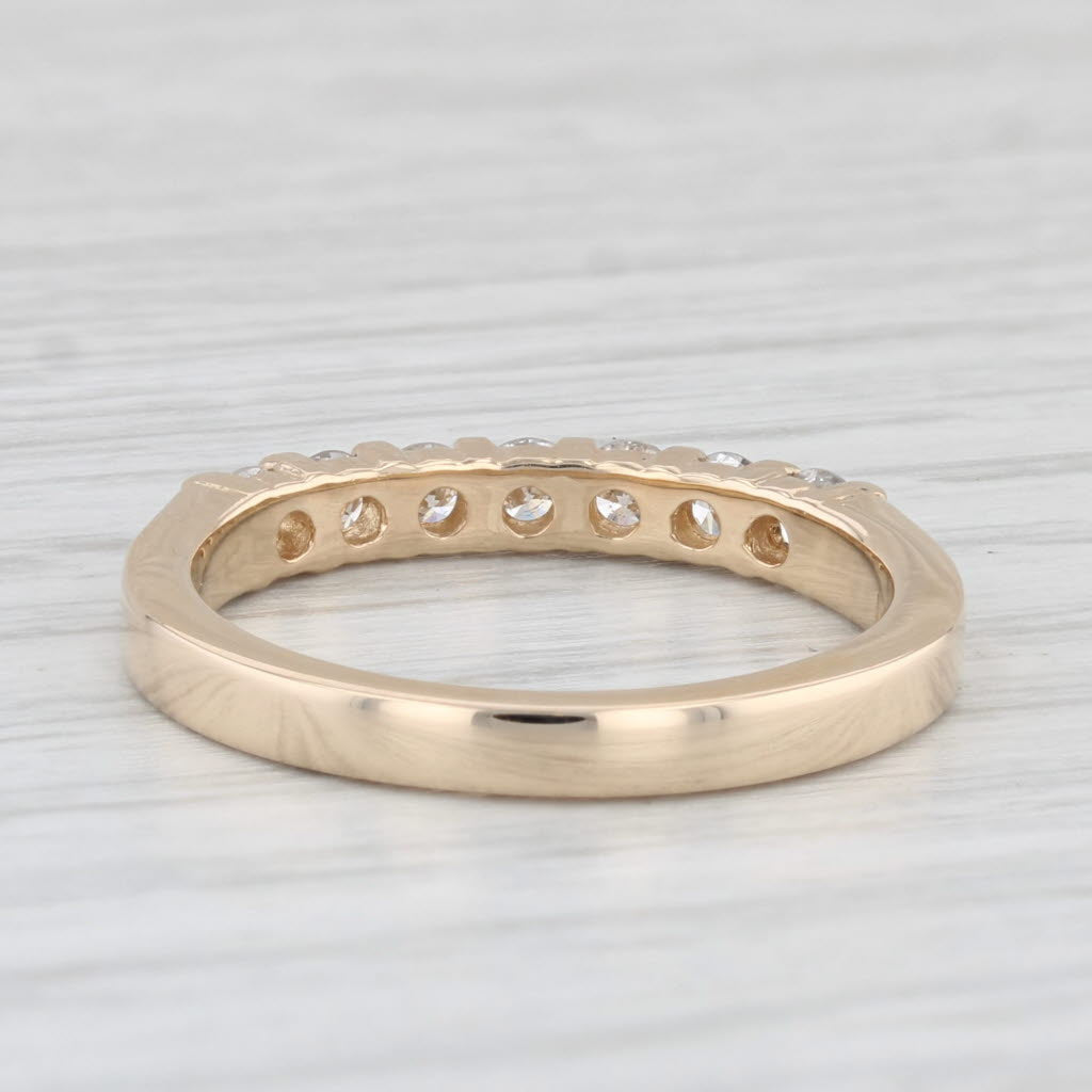 Light Gray 0.40ctw Diamond Wedding Band 14k Yellow Gold Size 7 Stackable Ring