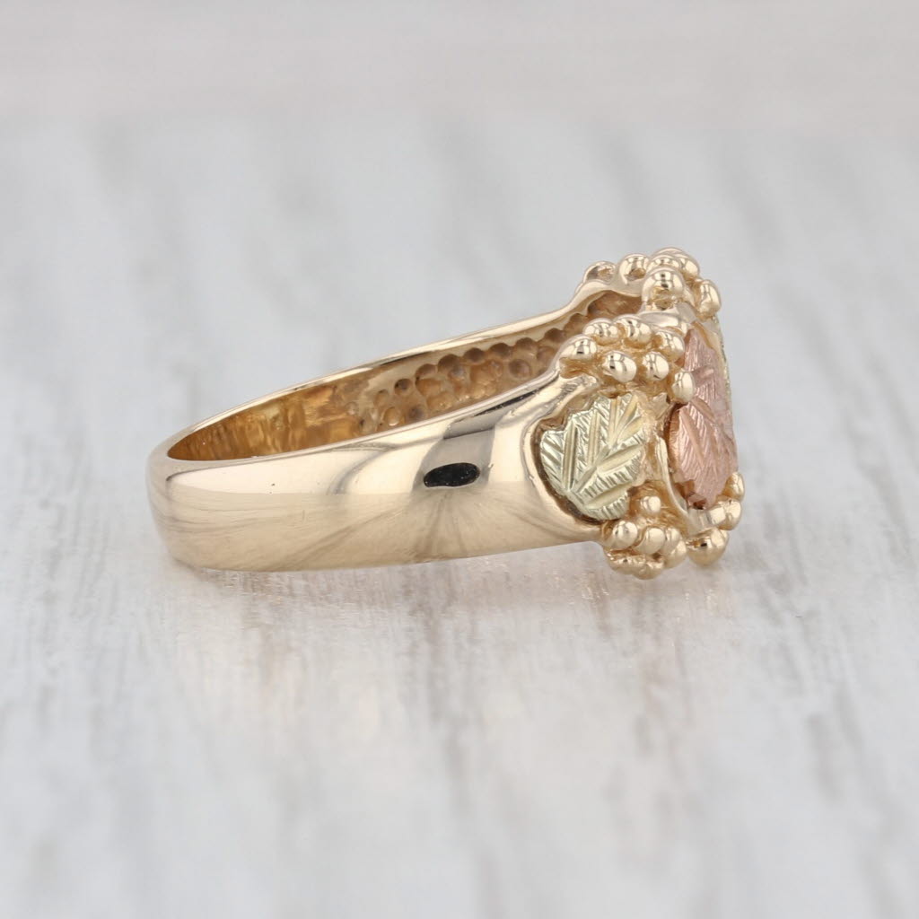 Dakota West Designs Black Hills Gold Leaf Ring 10k Tri-Toned Size 7-7.25 Band
