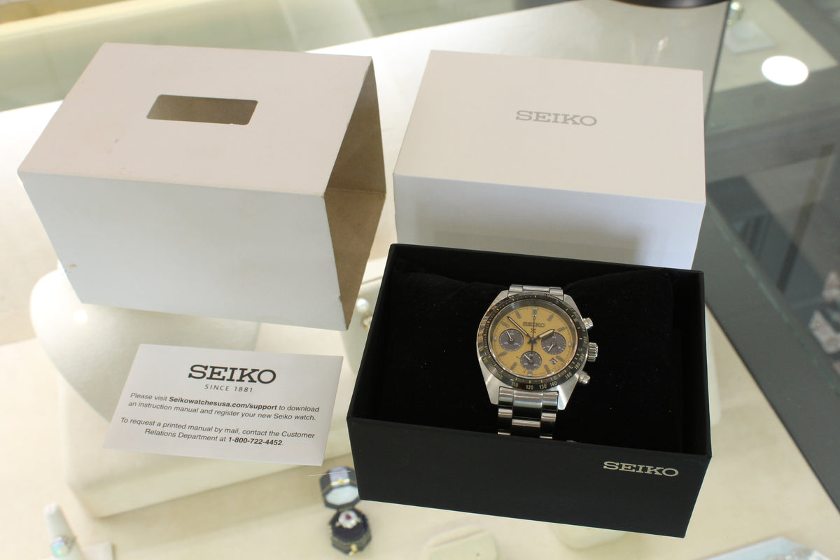 Seiko Prospex Speedtimer Solar Chronograph Watch 39.5mm Steel Date SSC817