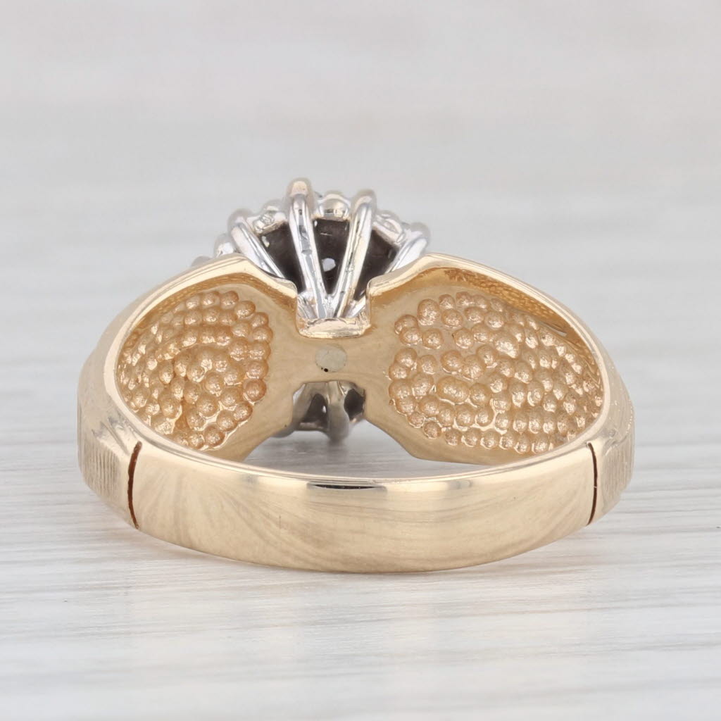 Light Gray 0.40ctw Diamond Cluster Ring 10k Yellow Gold Vintage Engagement Size 7