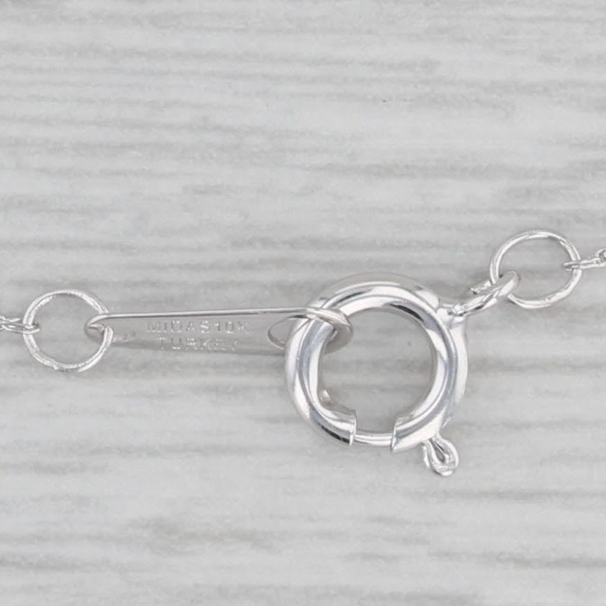 Gray Diamond Cross Pendant Necklace 10k White Gold 19.5" Rope Chain