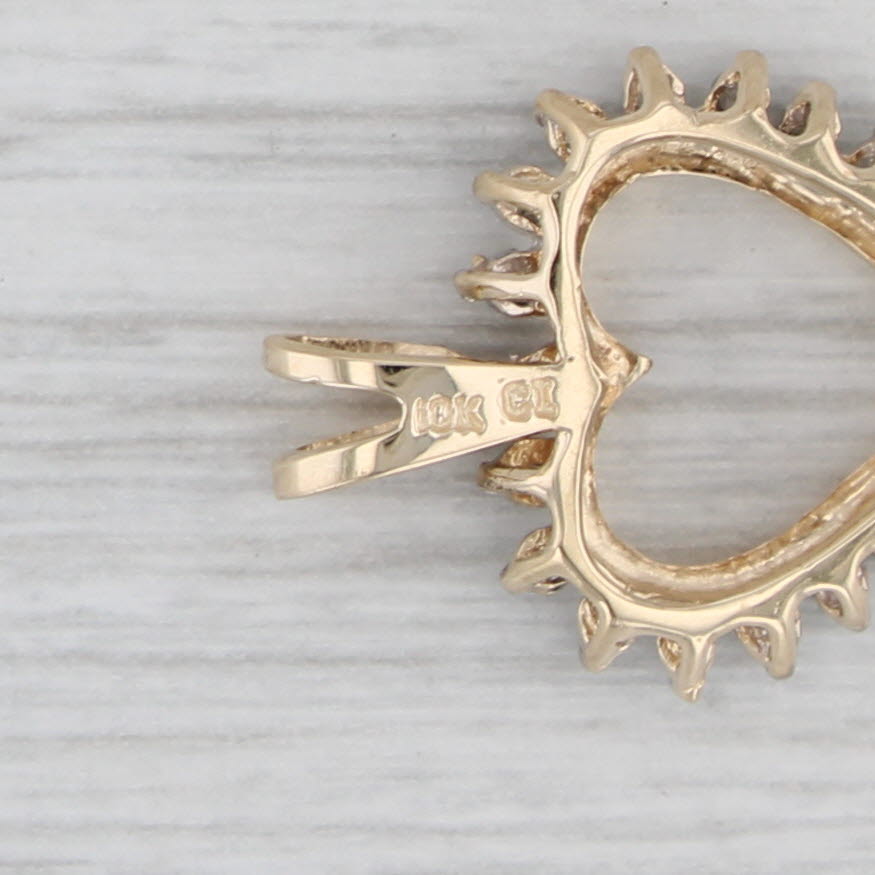 Gray 0.18ctw Diamond Framed Heart Pendant 10k Yellow Gold