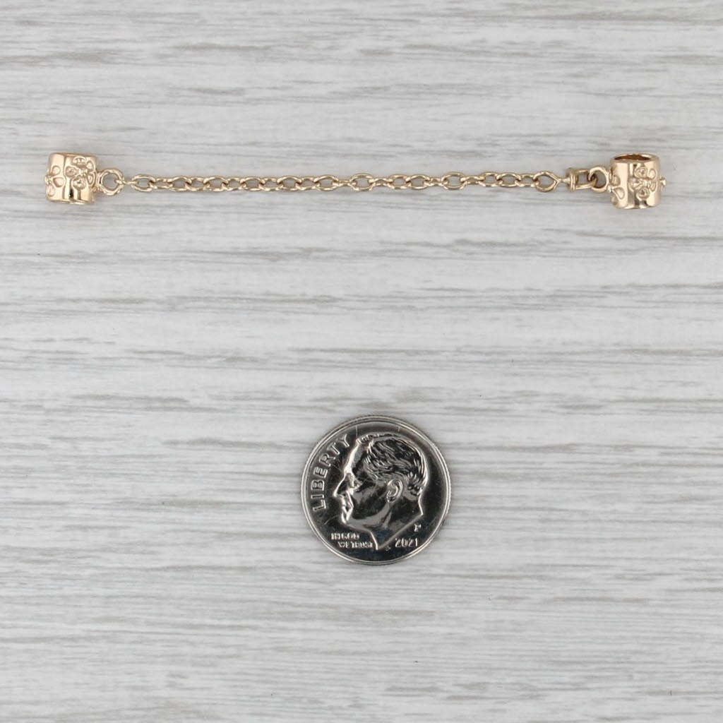 Authentic Pandora Gold Flower Safety Chain 750312-05 14k Floral Charm