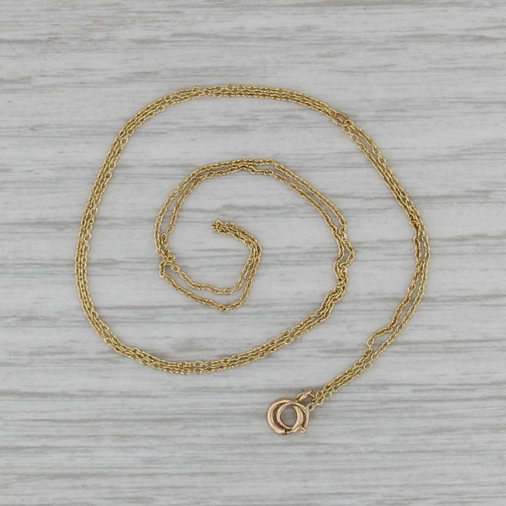 16"-18" Cable Chain Necklace 18k Yellow Gold 1mm