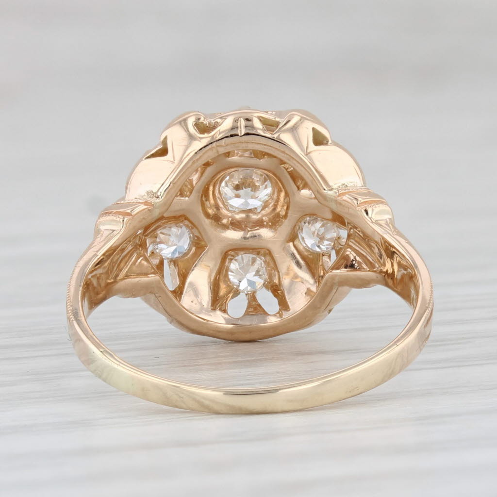 Light Gray Antique 0.35ctw Old European Cut Diamond Ring 14k Yellow Gold Engagement