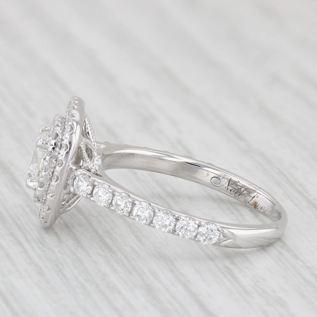 Light Gray Neil Lane 1.13ctw Diamond Halo Engagement Ring 14k White Gold Size 5.5