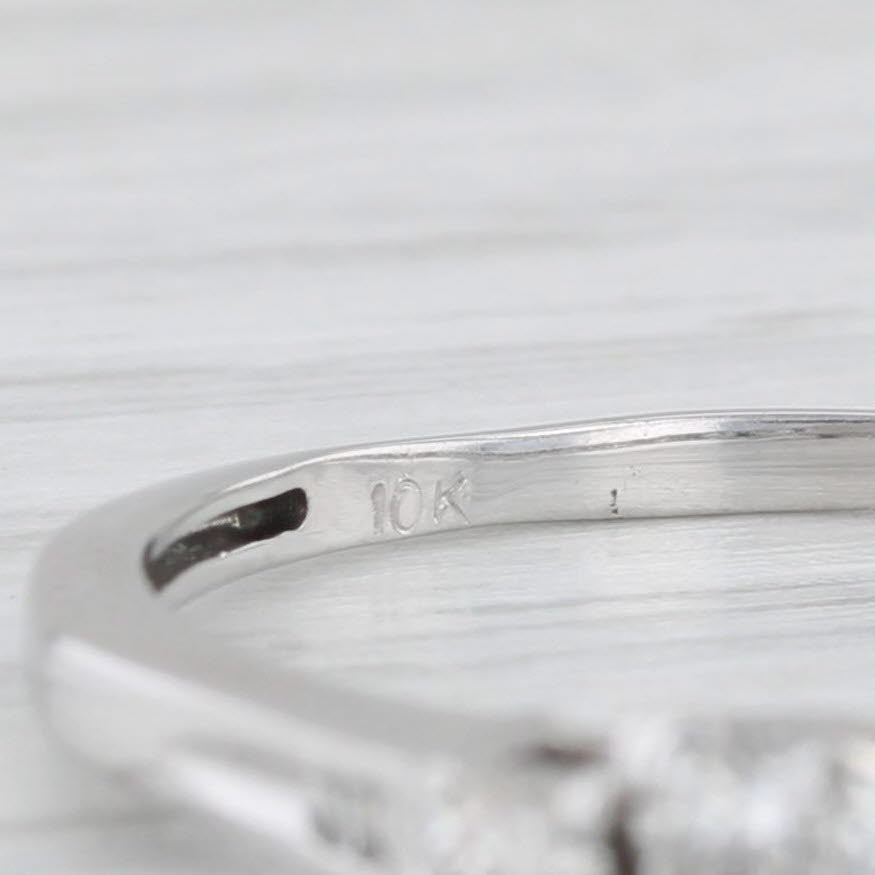 Light Gray 0.30ctw Princess Diamond Engagement Ring 10k White Gold Size 8.5