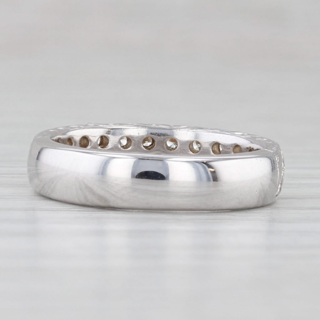 Light Gray 0.56ctw Diamond Wedding Anniversary Ring 18k White Gold Size 6 Band