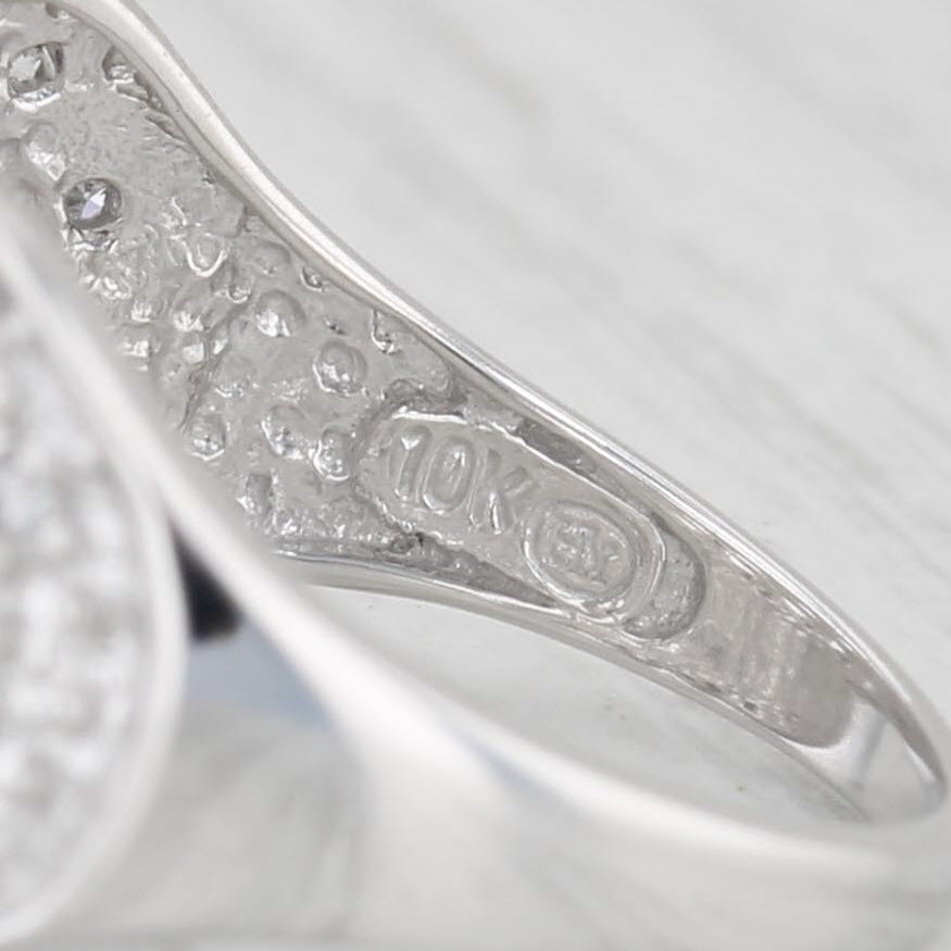 Light Gray Floral Openwork Diamond Ring 10k White Gold Size 7.25 Cocktail