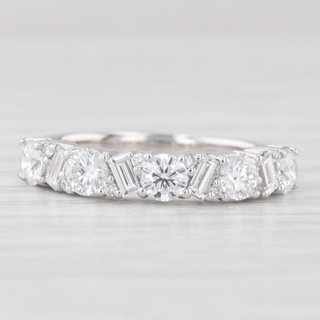 Light Gray New 1.11ctw Lab Grown Diamond Ring Wedding Anniversary Band 14k White Gold S 6.5