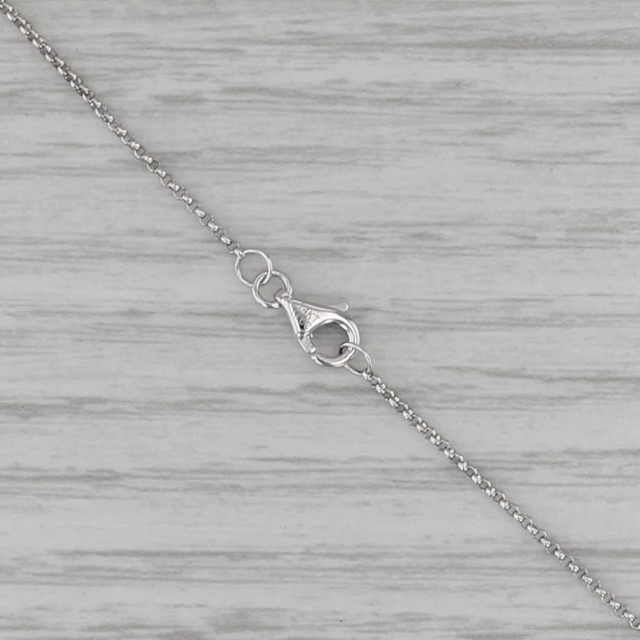 1.40ctw Ruby Diamond Curved Bar Necklace 14k White Gold 18" Cable Chain