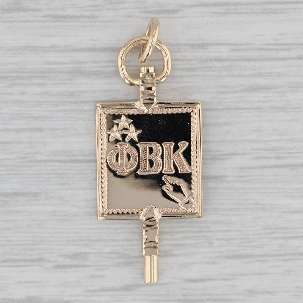 Gray Phi Beta Kappa Key Fob 10k Gold Vintage Honor Society Fraternity