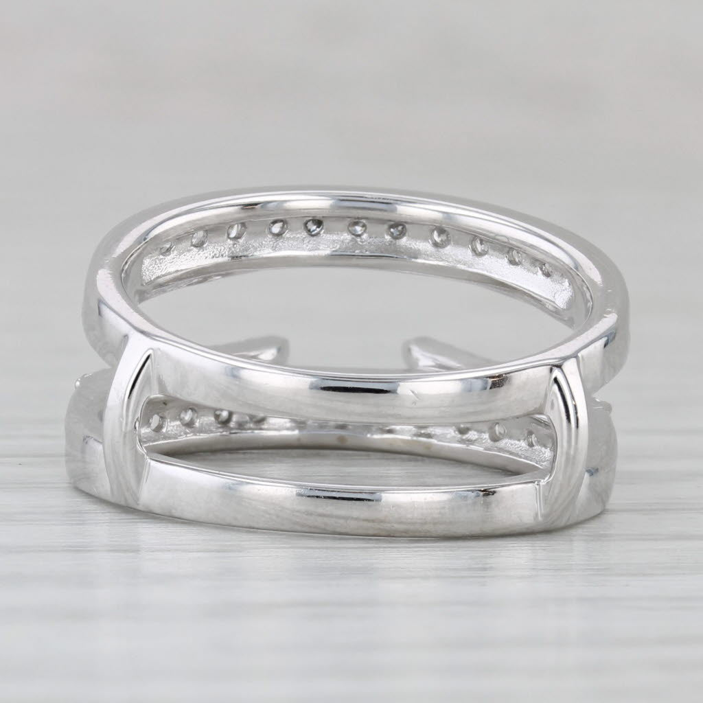 Gray 0.38ctw Diamond Enhancer Jacket Ring Guard 14k White Gold Size 6.75 Bridal