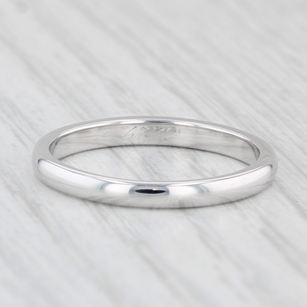 Light Gray Classic White Gold Wedding Band 14k Size 8.25 Stackable Ring