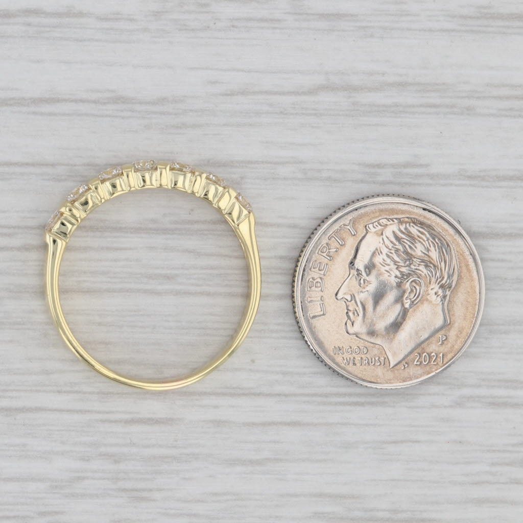 Gray 0.75ctw Diamond Wedding Band 18k Yellow Gold Stackable Anniversary Ring Sz 7.25