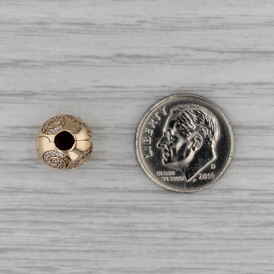 Pandora Mickey Mouse 14k Gold Lock Charm Cubic Zirconia Disney Park Exclusive