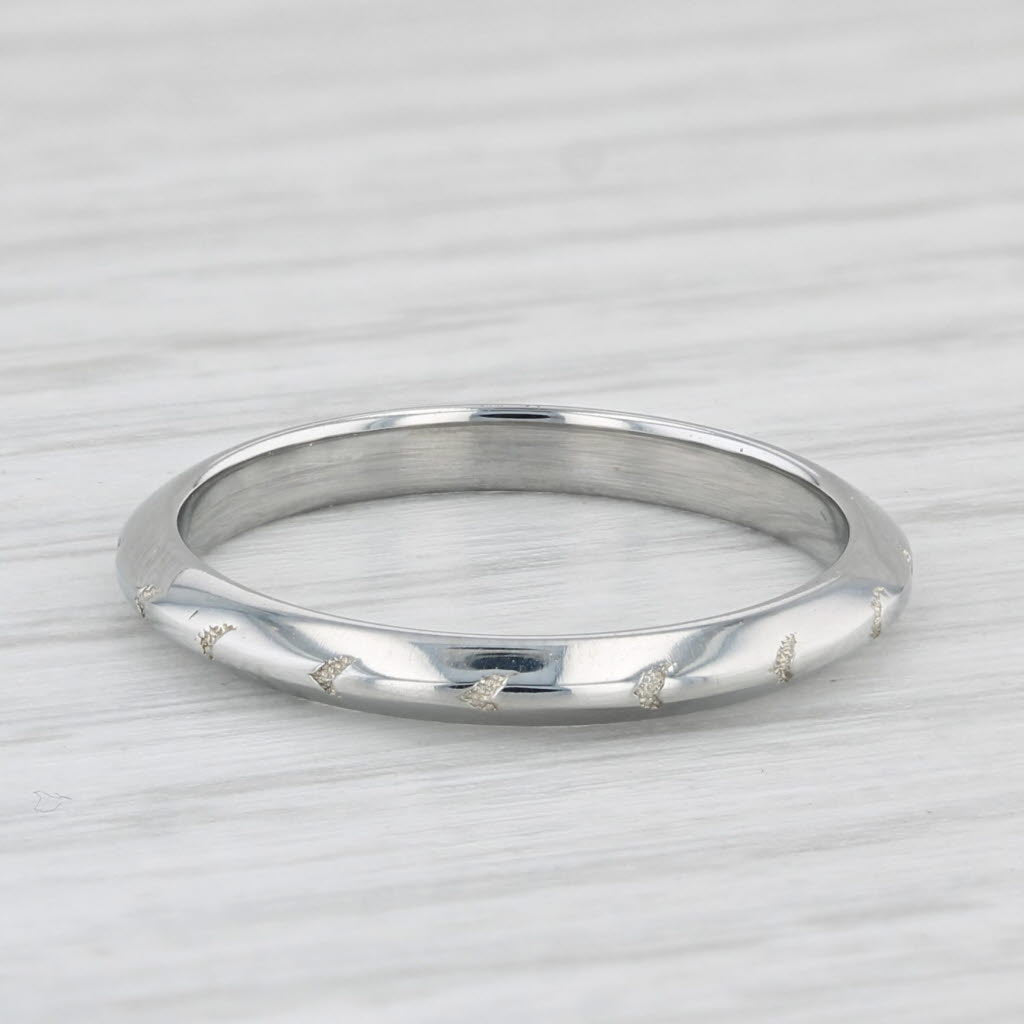Light Gray Traub Orange Blossom Ring 18k White Gold Size 4.75-5 Vintage Wedding Band