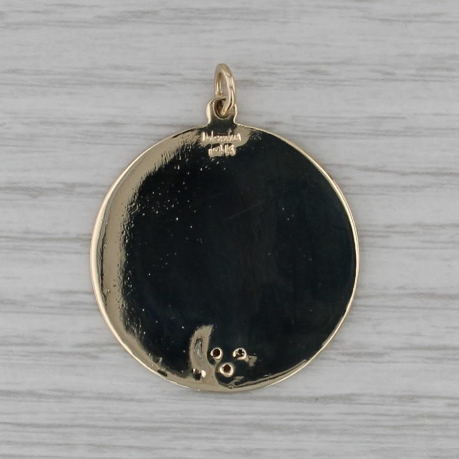 Diamond Heart Je T'aime Plus Qu'hier moins Que Demain Medallion Pendant 14k Gold