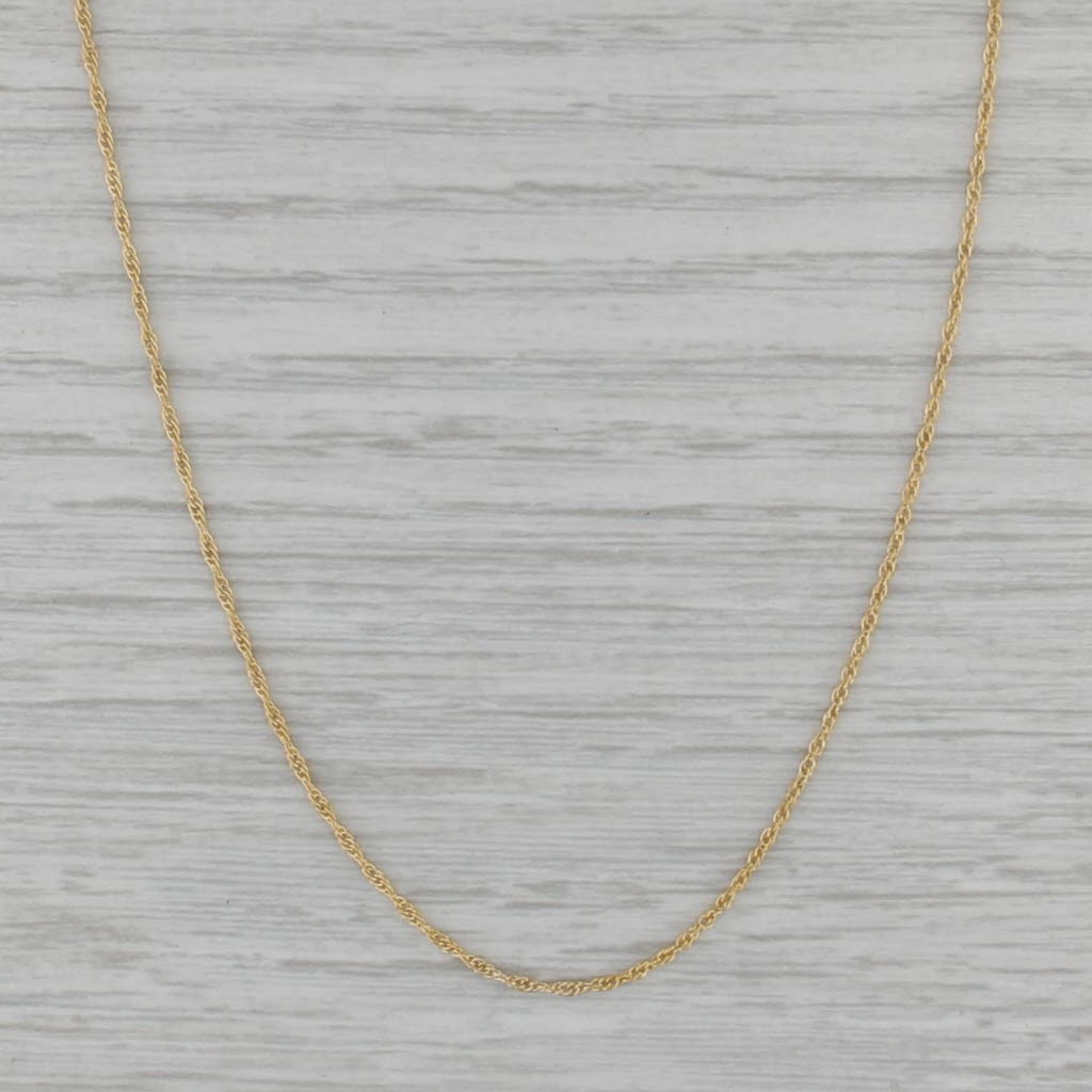 17.75" Rope Chain Necklace 0.9mm 14k Yellow Gold