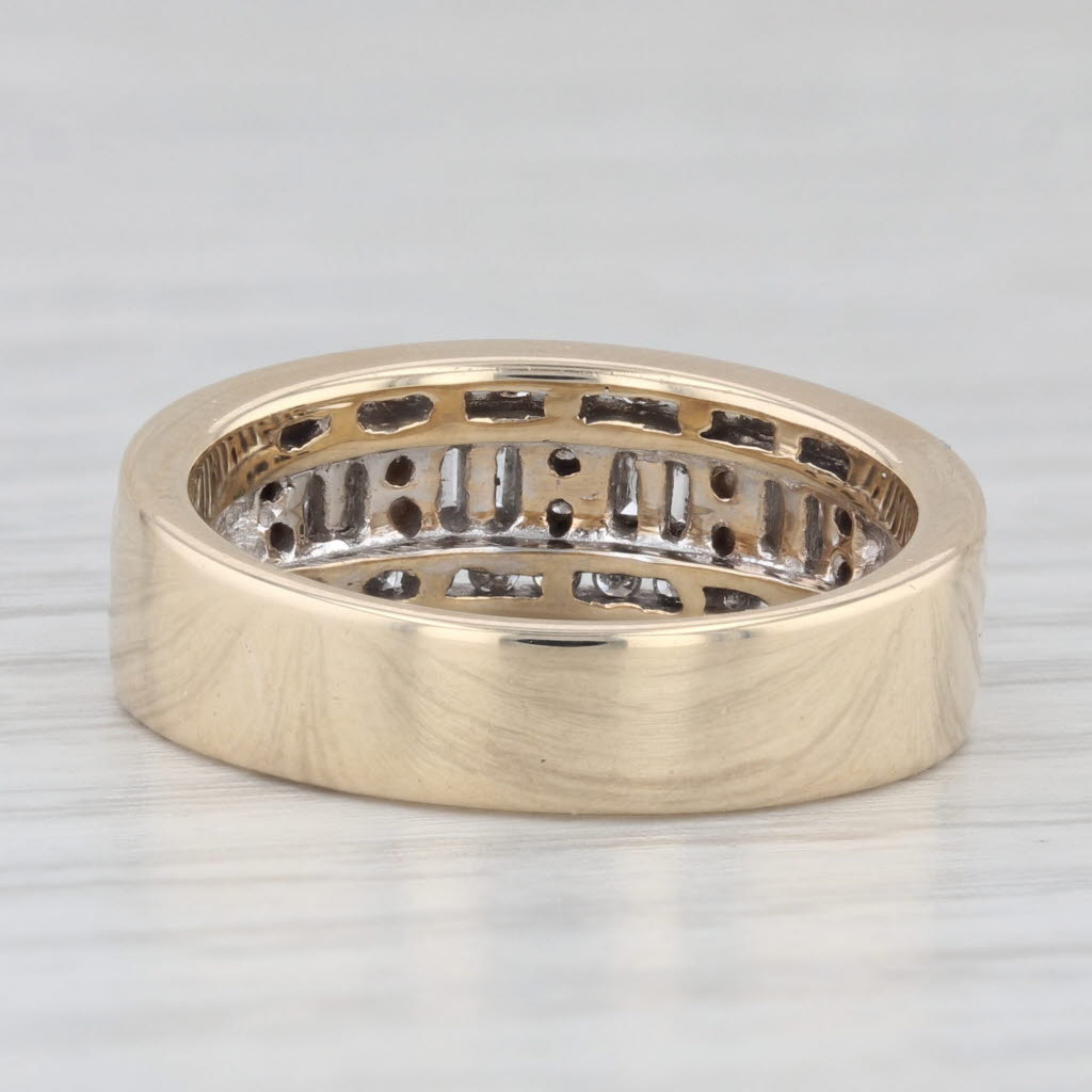 Light Gray 0.65ctw Diamond Wedding Band 10k Yellow Gold Size 7 Anniversary Ring