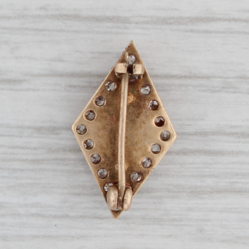 Gray Sigma Alpha Epsilon Badge 14k Gold Diamond 1900 Antique Greek Fraternity Pin