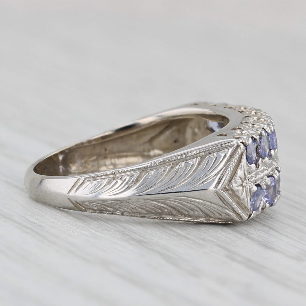Light Gray Vintage 0.70ctw Tanzanite Ring 14k White Gold Size 6