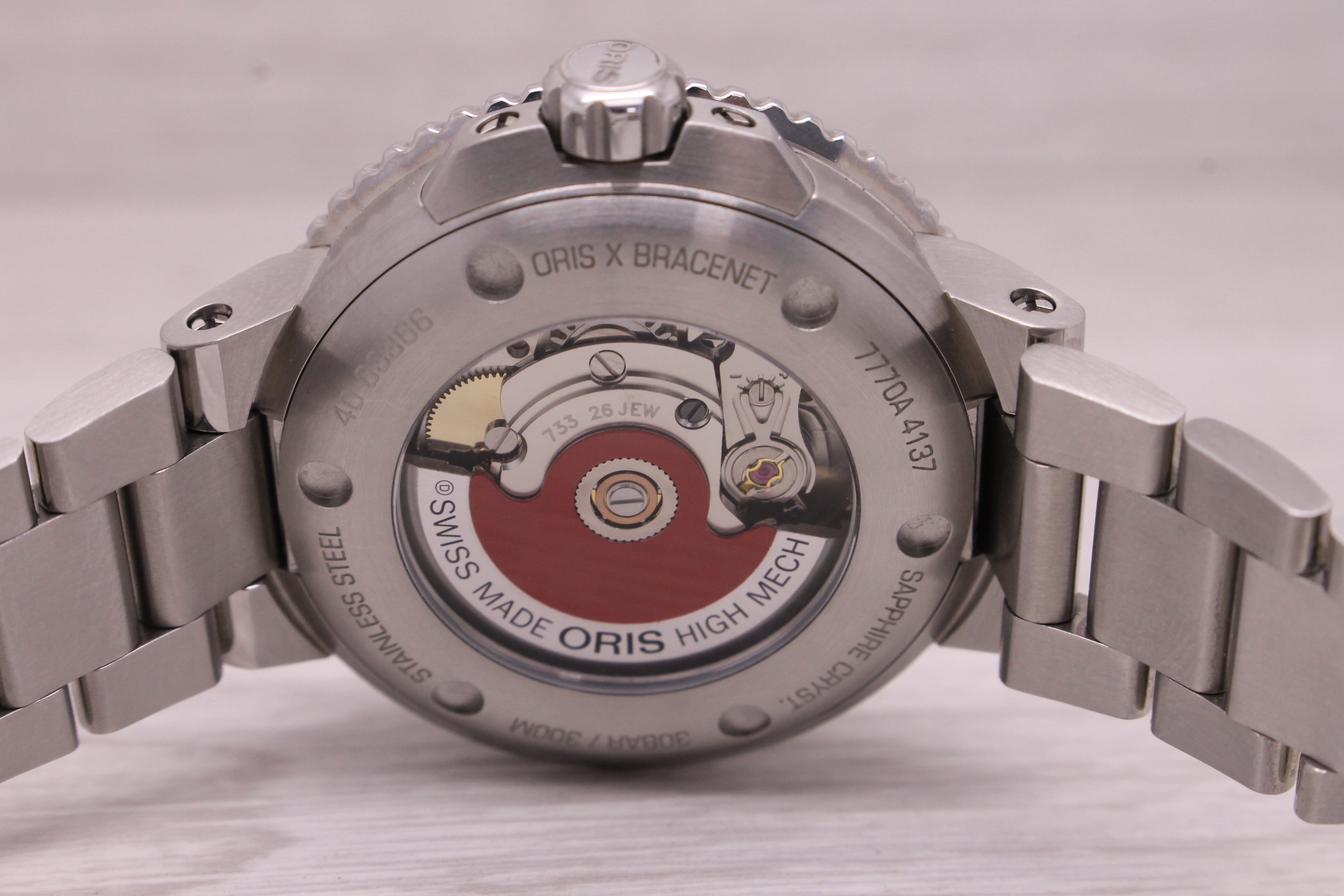 Dark Gray Oris Aquis X Bracenet 37mm Steel Ladies Automatic Divers Watch w/ Box Tag & More