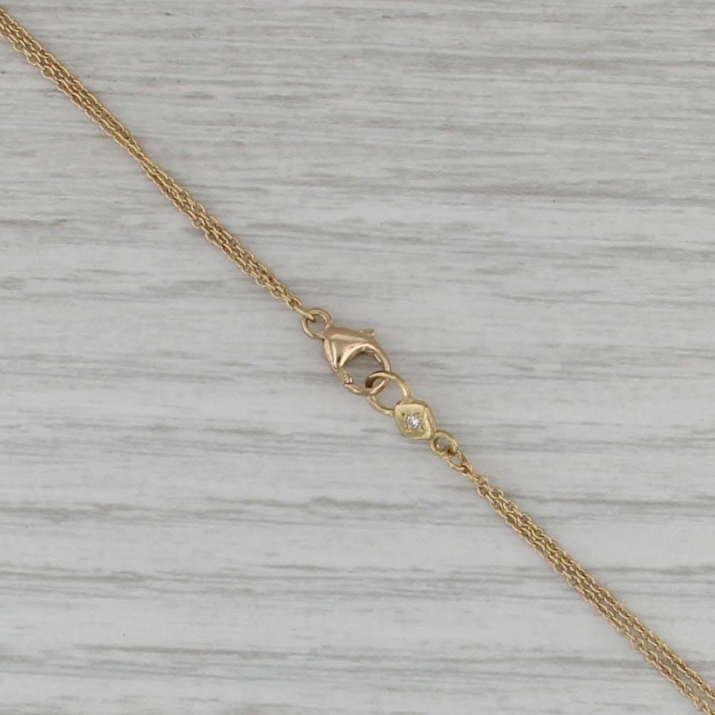 1.30ctw Sapphire Diamond Pendant Necklace 18k Yellow Gold 17" Double Curb Chain