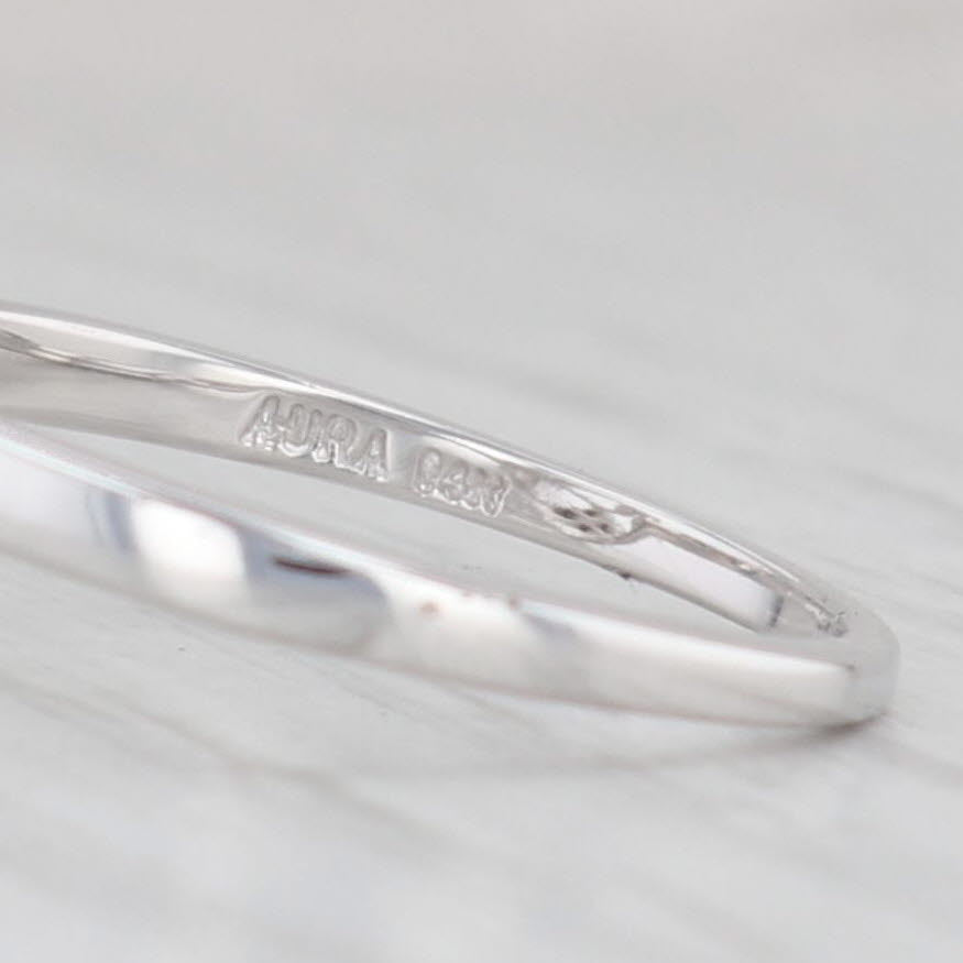 Light Gray Diamond Mother & Child Heart Ring 14k White Gold Size 7