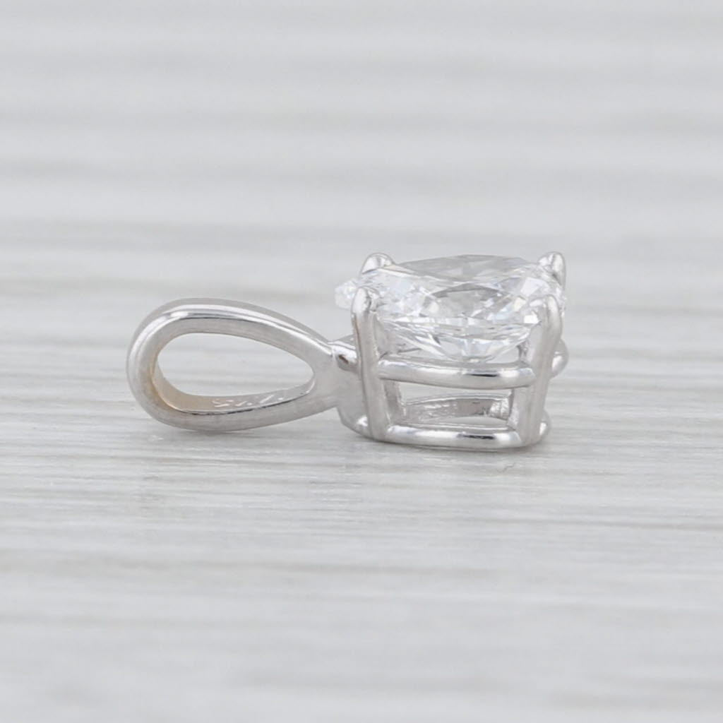 0.37ctw Pear Diamond Pendant 14k White Gold Small Teardrop Solitaire