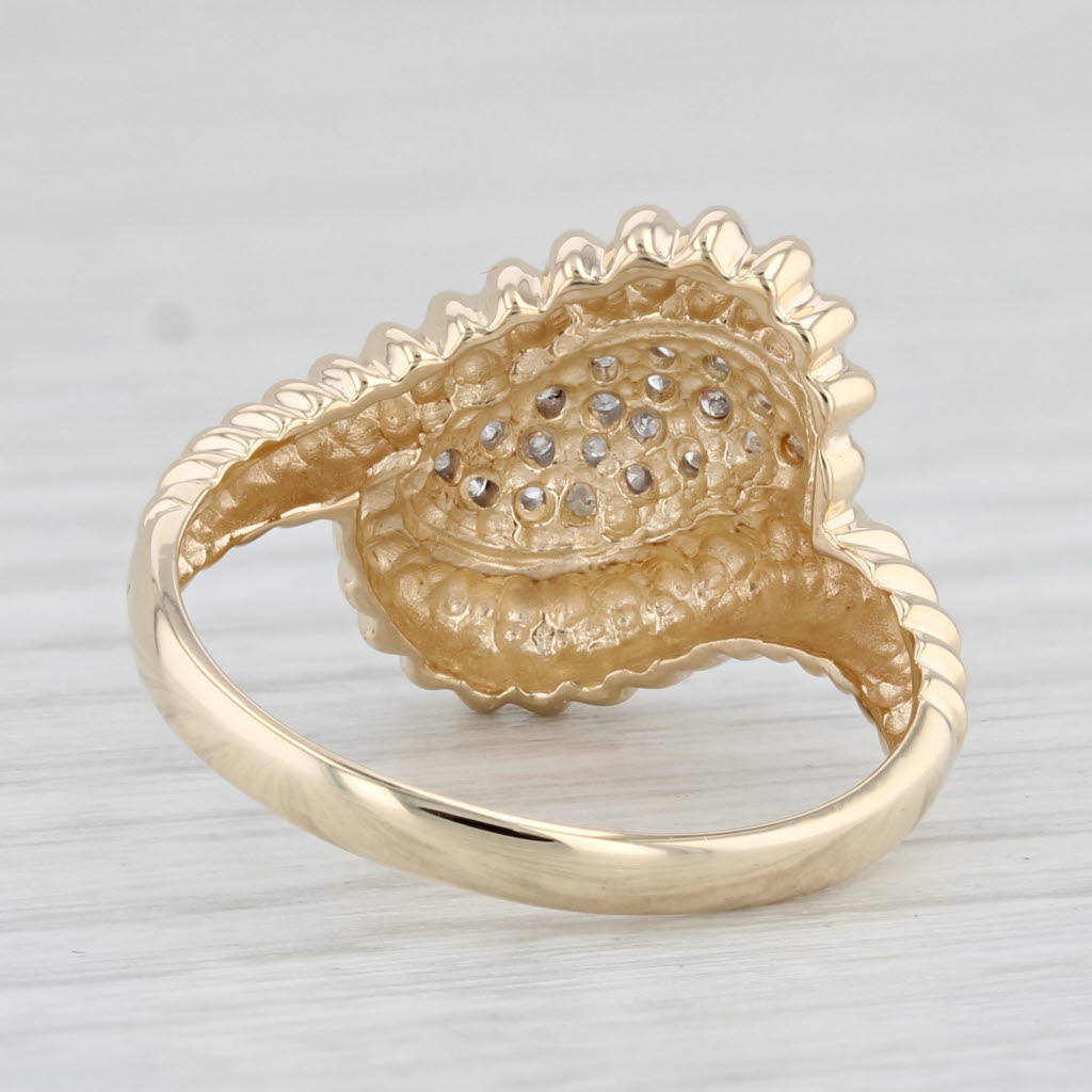 Light Gray 0.20ctw Diamond Cluster Ring 14k Yellow Gold Size 8.25 Bypass