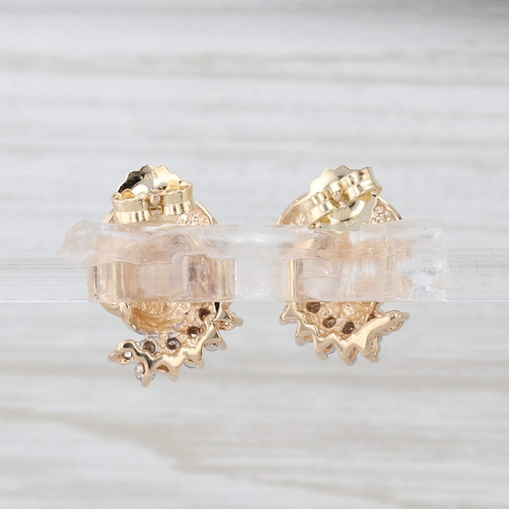 0.48ctw Diamond Swirl Stud Earrings 14k Yellow Gold Studs