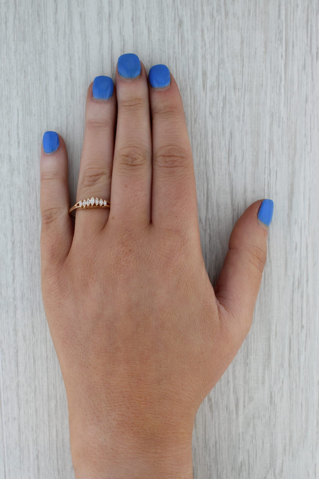 Dark Gray 0.24ctw Diamond Tiered Pyramid Ring 14k Yellow Gold Size 11.25 Stackable