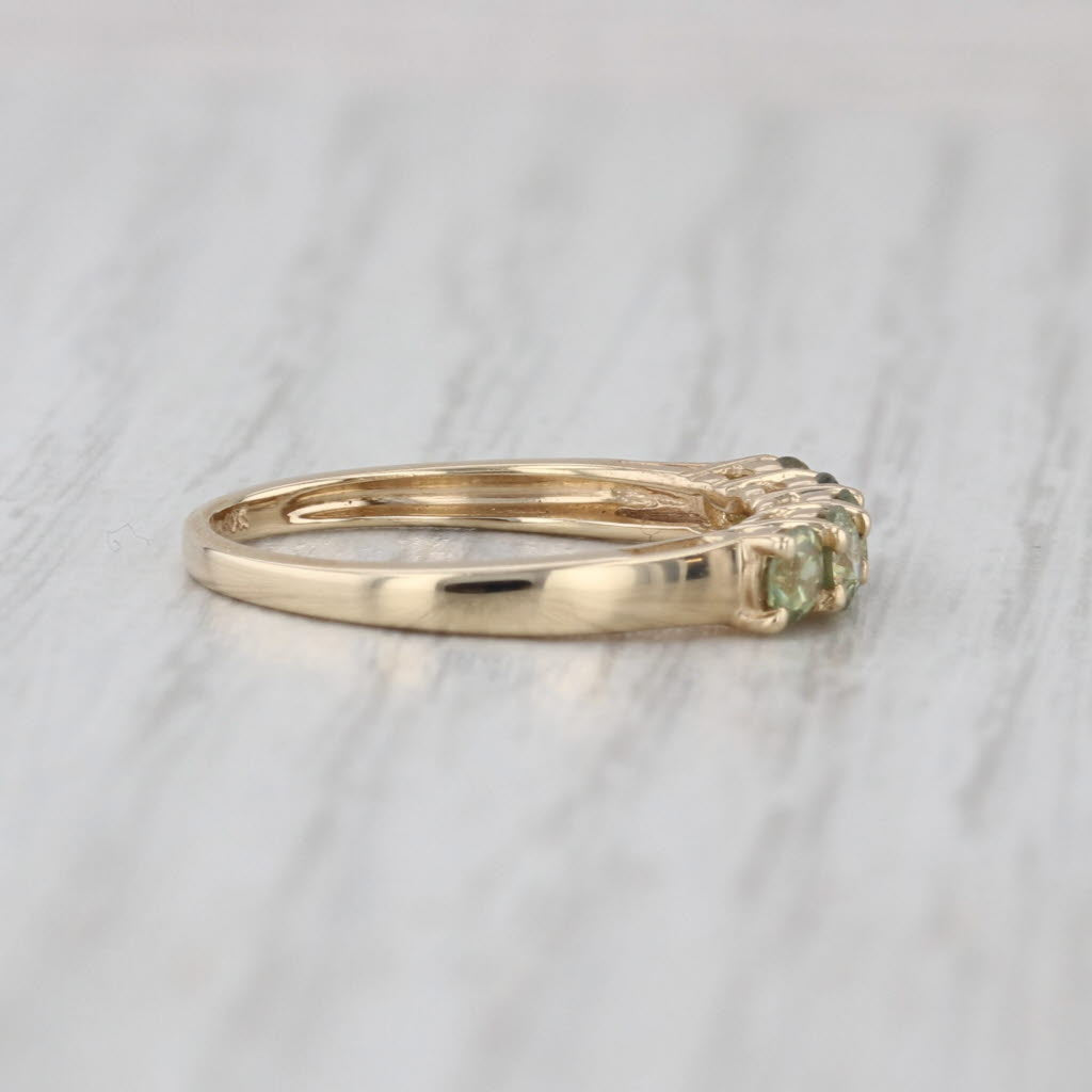 0.63ctw Demantoid Green Garnet Ring 10k Yellow Gold Size 5.25 Stackable COA